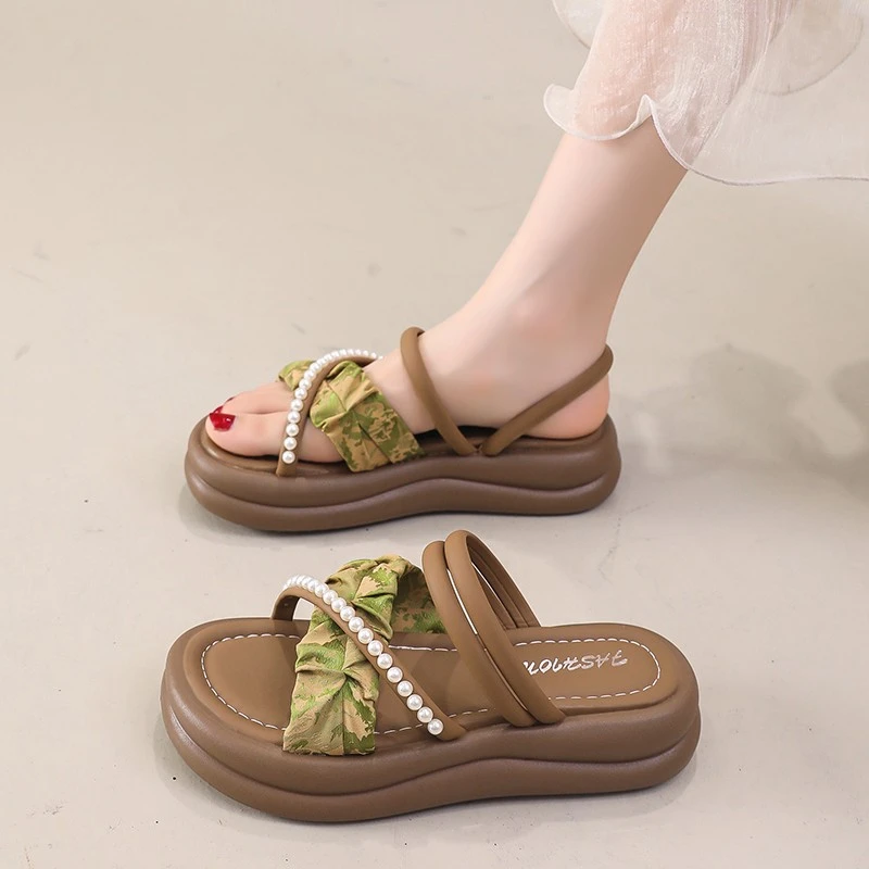 厚底增高5CM外穿2025爆款凉拖鞋女新款时尚百搭小香风防滑一字拖