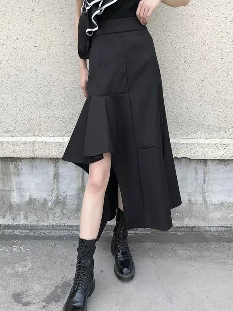 508   GZ木耳边半身裙小众春夏大摆显瘦半裙女C1