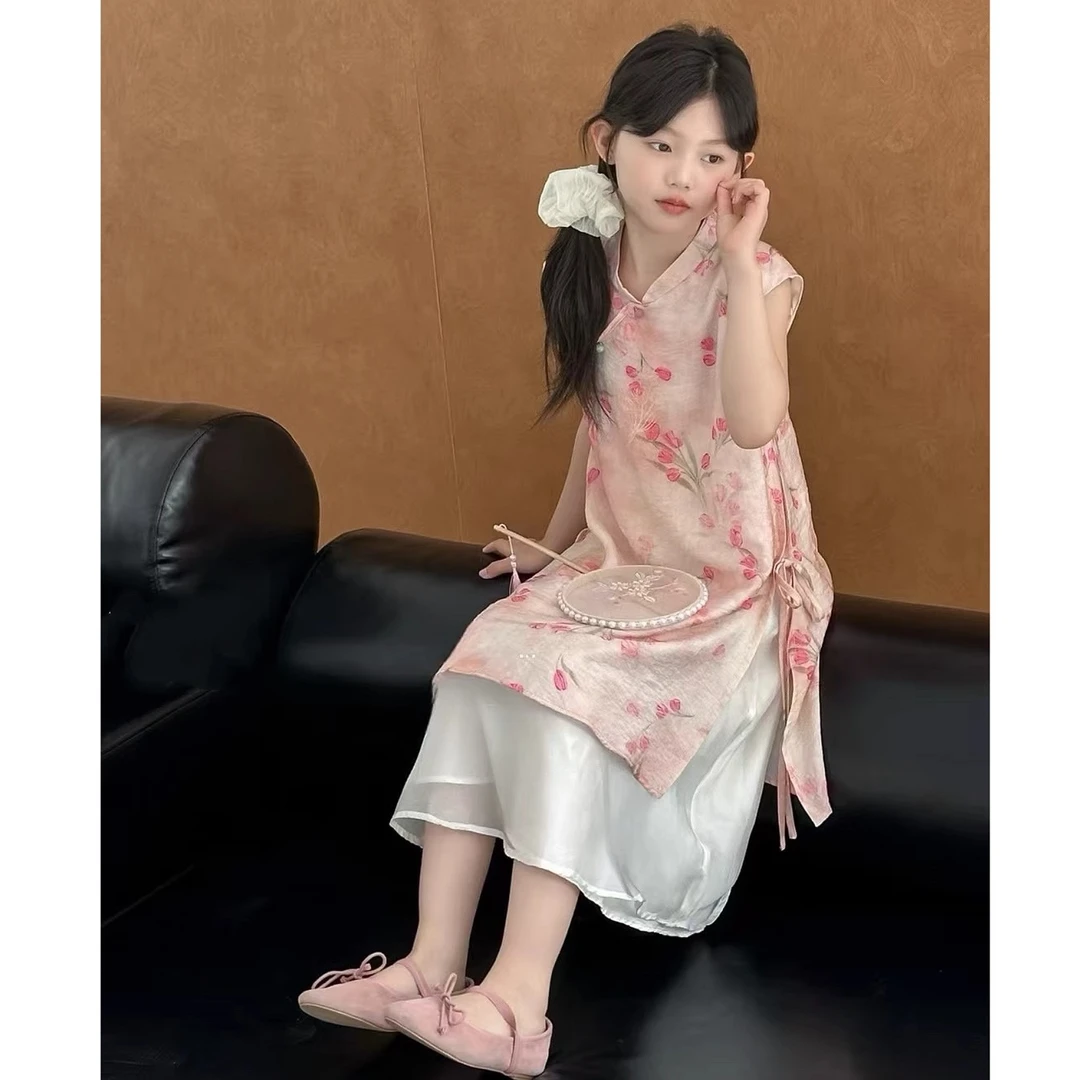 童装女童旗袍裙夏季汉服连衣裙2025新款大儿童新中式女孩国风裙子