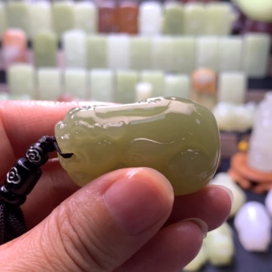 石材方解石手把件