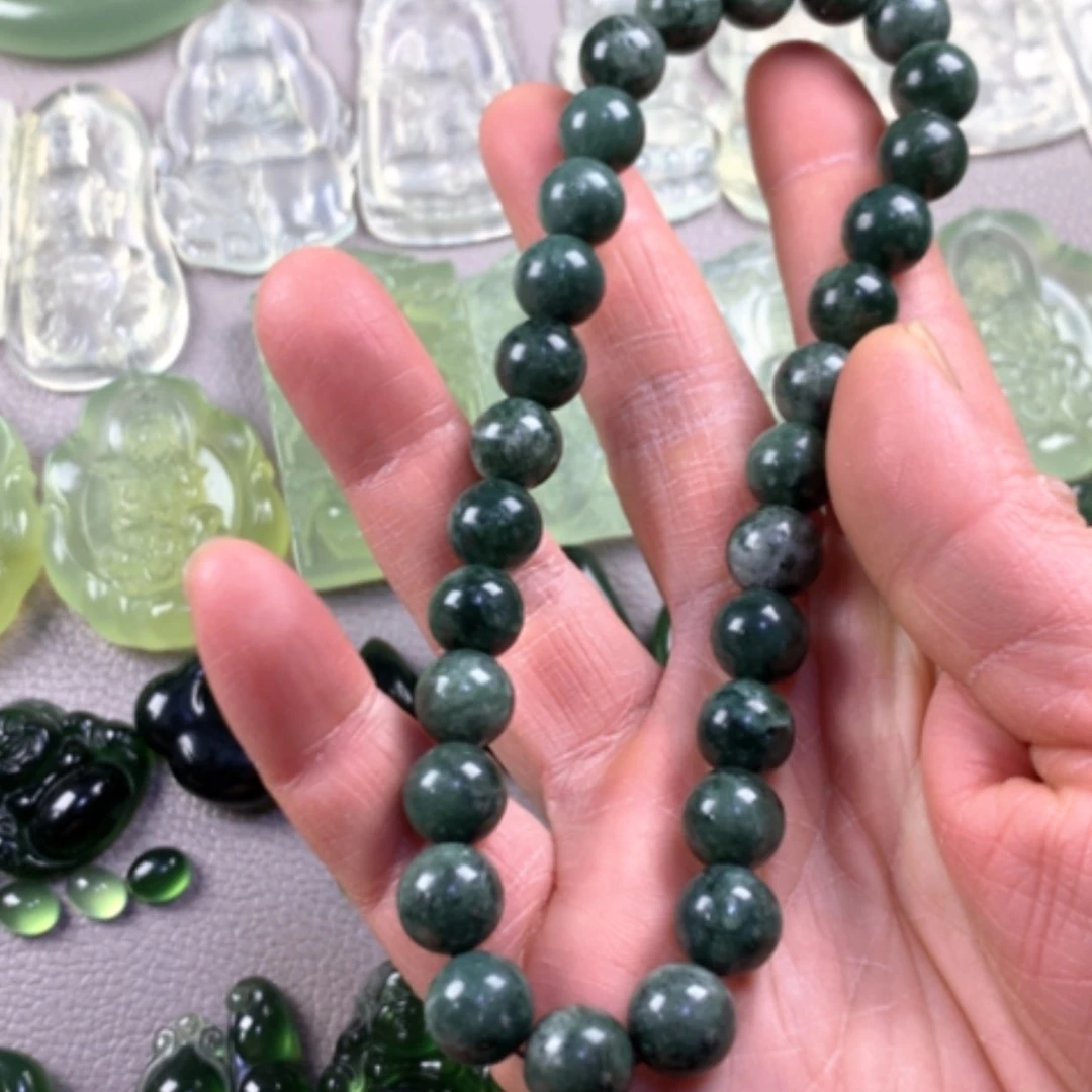 【闪购商品】蛇纹石玉吊坠足银镀金镶嵌