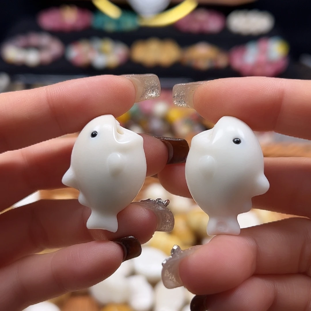 手串菩提根/象牙果微瑕白沙鱼3颗有眼有裂
