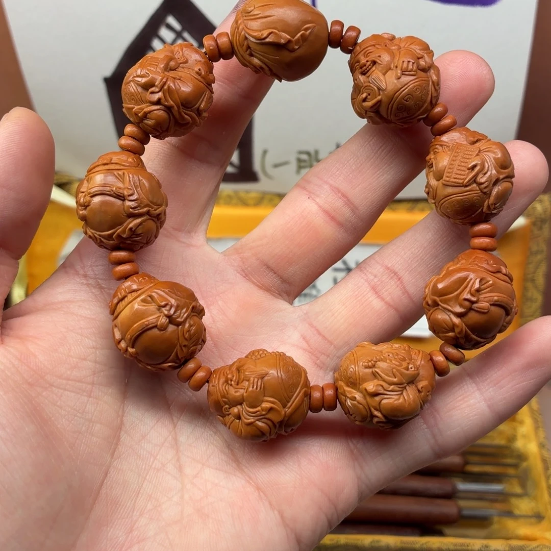 吊坠橄榄核官帽财神