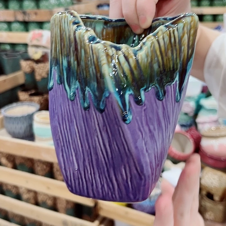 有孔.凑单10元陶瓷花盆发货！