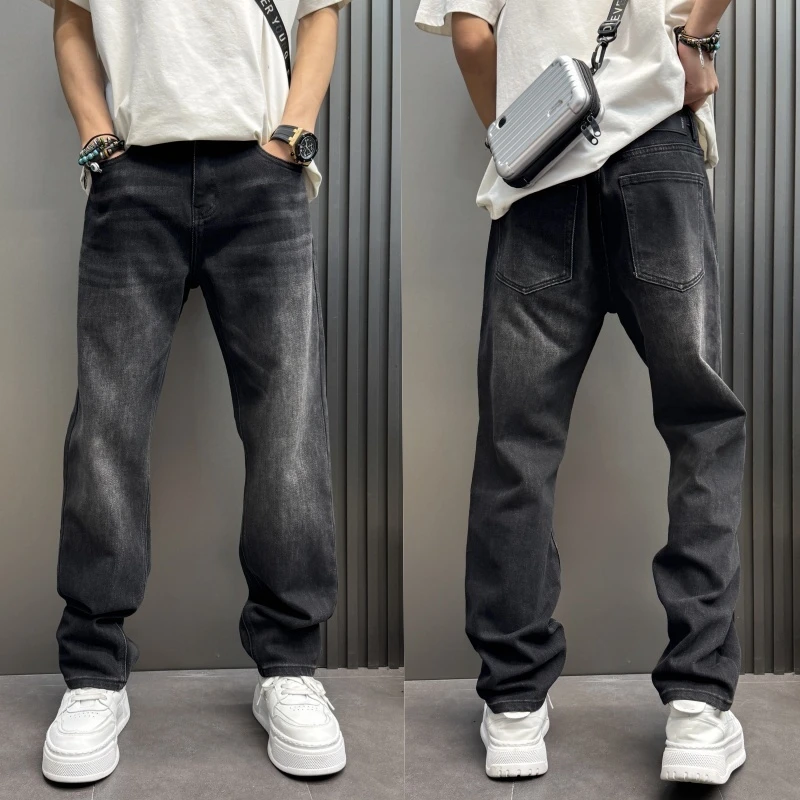 黑色耐磨百搭休闲裤男士秋冬痞帅慵懒男士网红男士高级感裤子