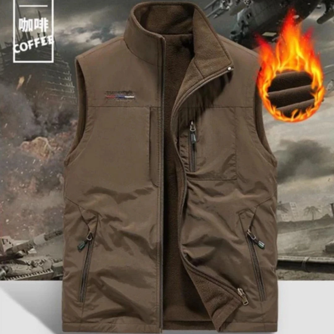 【商场同款】双面穿马甲男士户外运动抓绒背心摇粒绒坎肩加绒外套