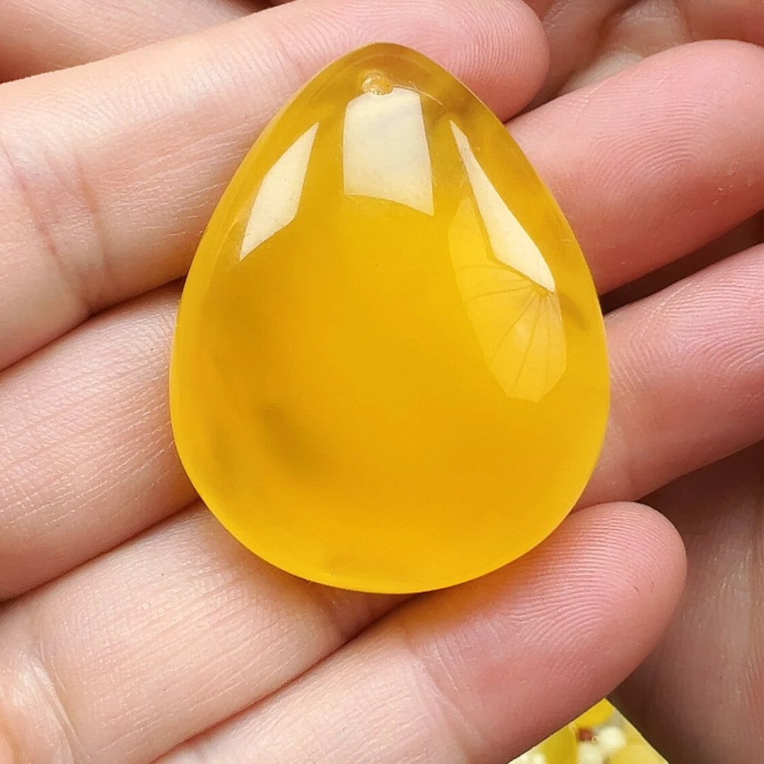 裸石琥珀未镶嵌蜜蜡水滴挂坠