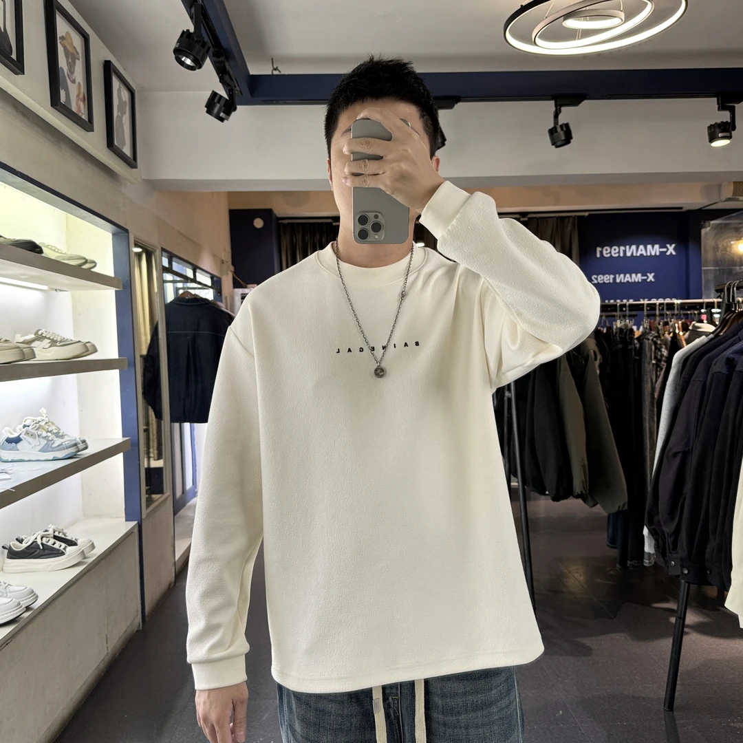 KP-X肌理棉感卫衣冬季保暖亲肤百搭简约高级感宽松男休闲长袖T恤