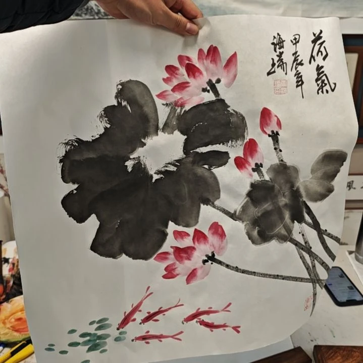 国画贾海瑞老师现场定制