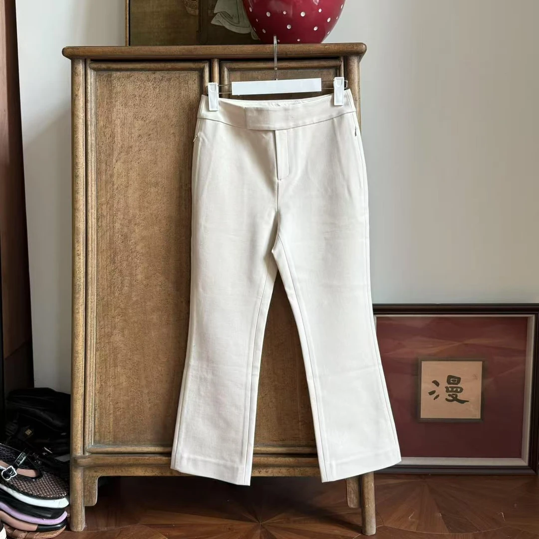 MYL2025年春季新款棉混纺休闲裤微喇西装隐藏拉链西装裤