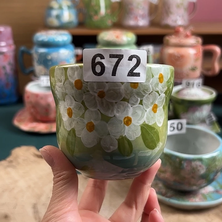 景德镇陶瓷手绘作品672微瑕