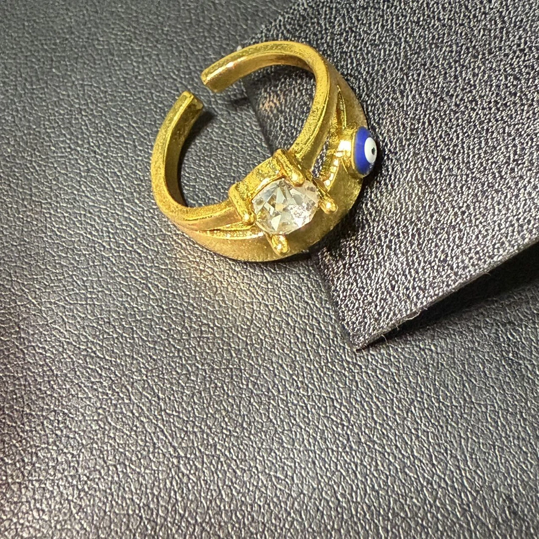 铜合金戒指 铜合金开口爆款白搭时尚金色新款不易掉色不过敏