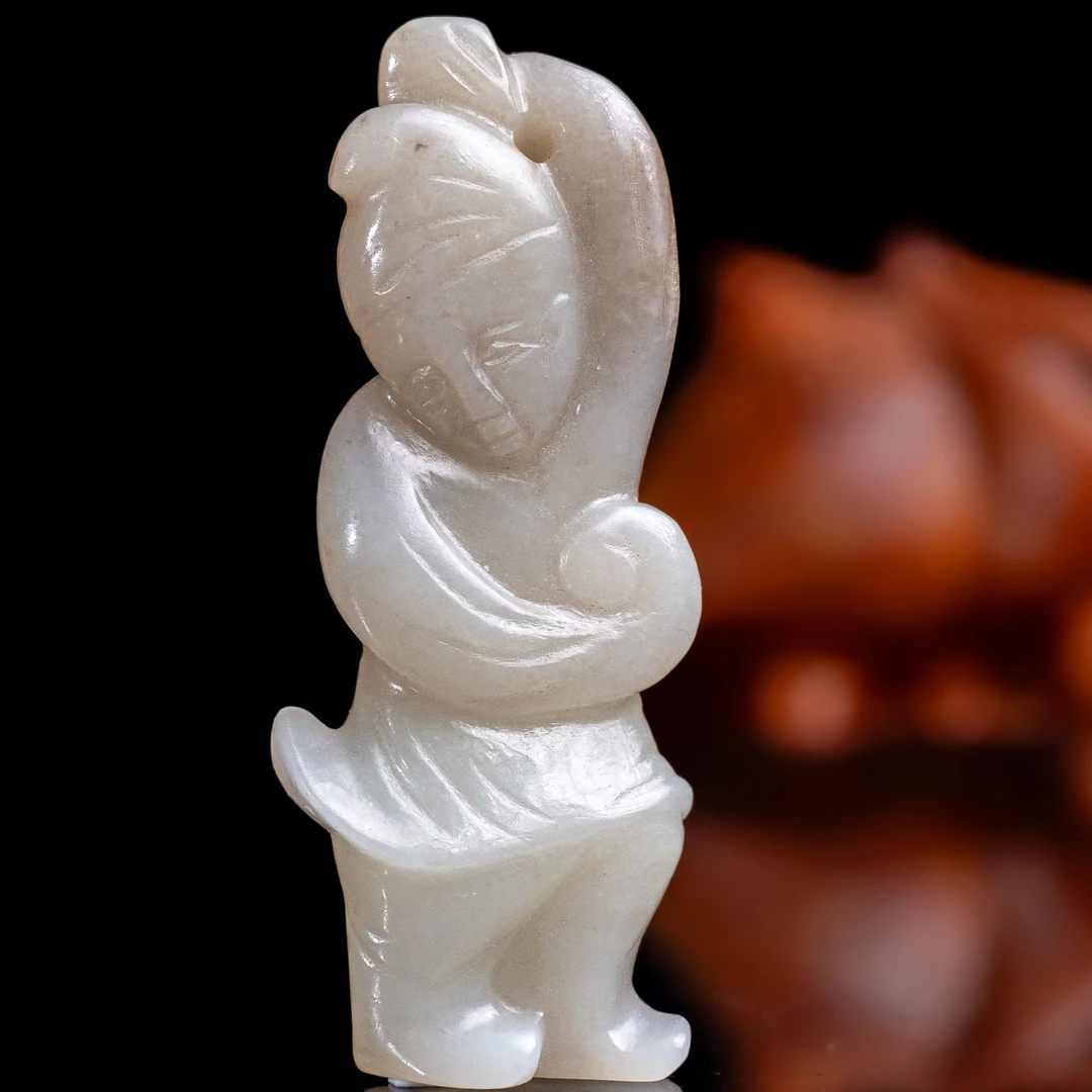 清代和田玉童子把件