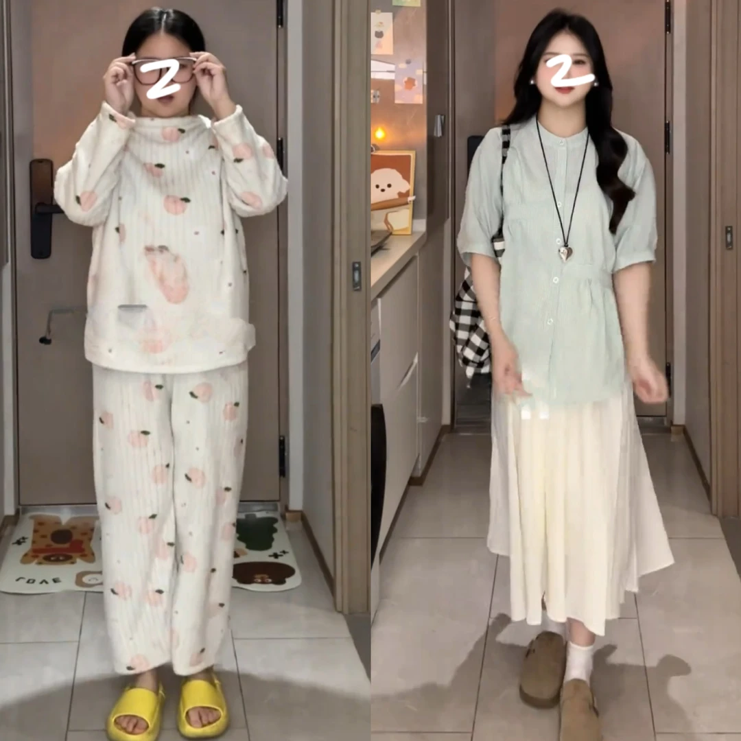 大码女装胖mm韩版格子短袖衬衣+半身裙2025夏季显瘦气质两件套装