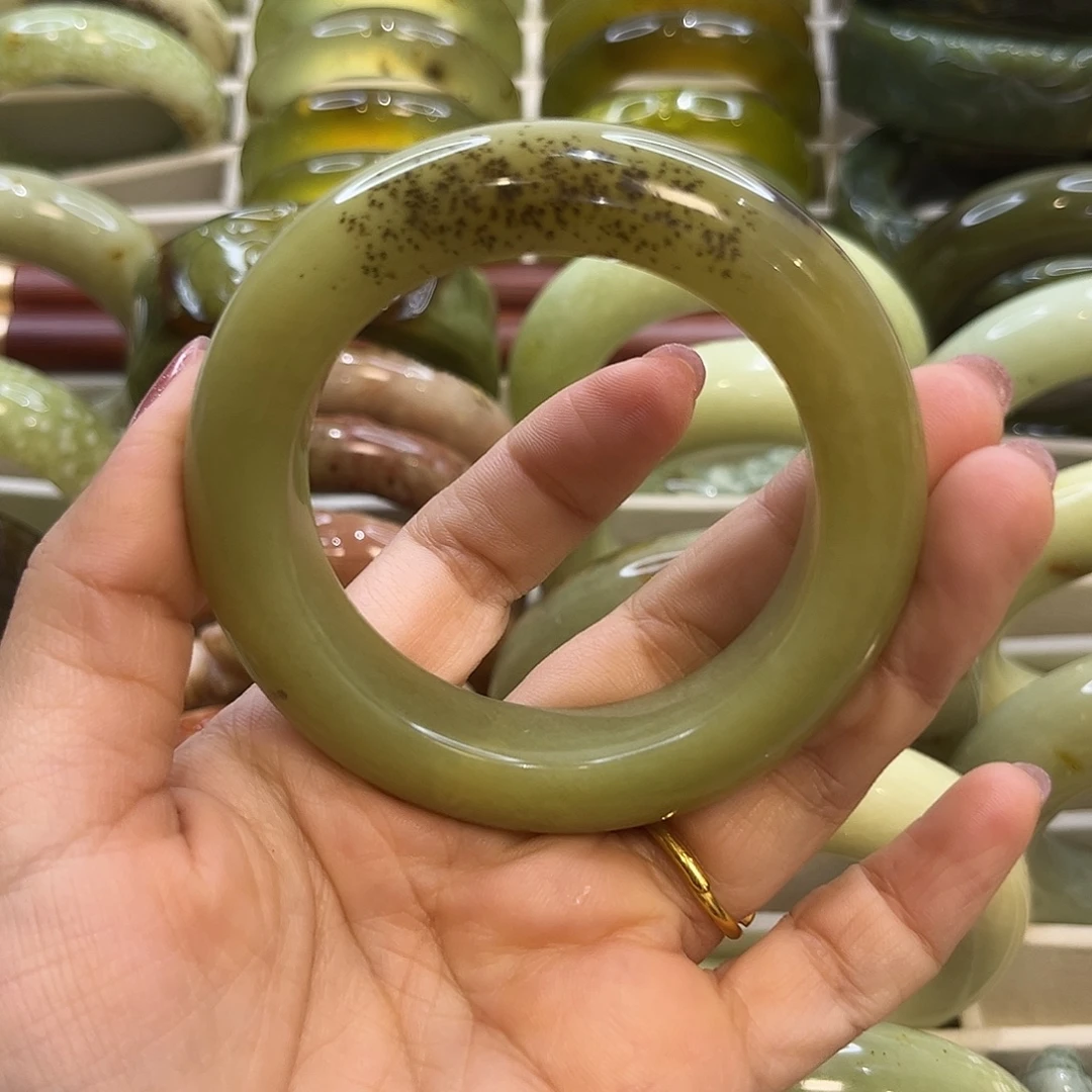 蛇纹石玉未镶嵌手镯5号54.2