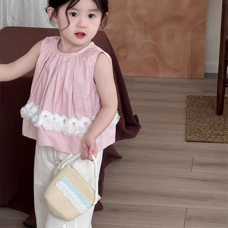 2025年新款套头女休闲风公主风薄款夏季女宝女童上衣