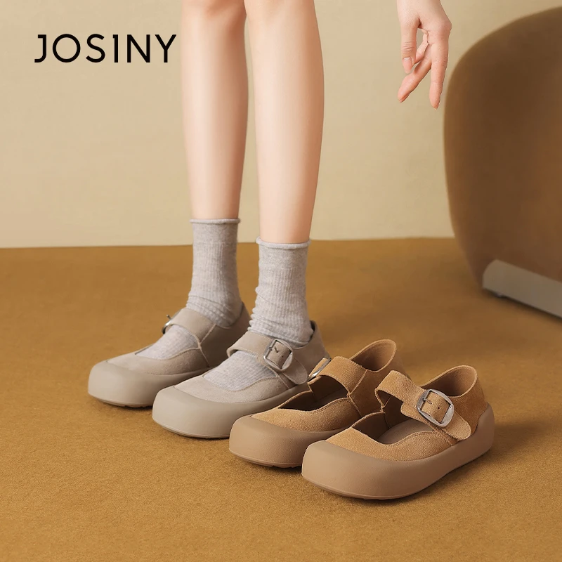 卓诗尼玛丽珍鞋子勃肯鞋女2025春季新款小皮鞋百搭休闲平底单鞋女