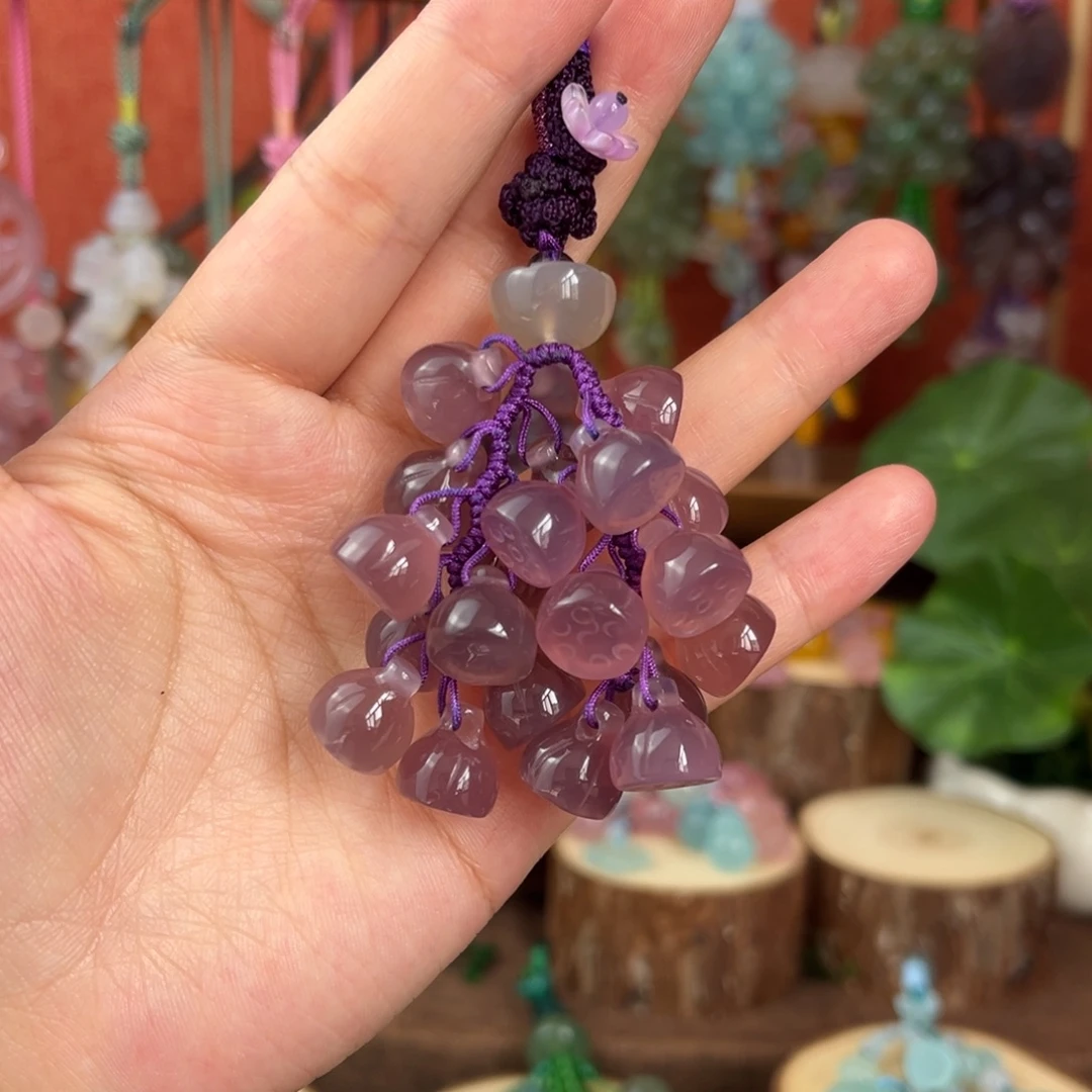葡萄紫莲蓬钥匙挂件