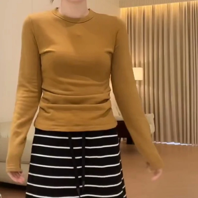 【暖暖小蛮腰 】舒适弹力百搭收腰显瘦打底上衣LK2507747