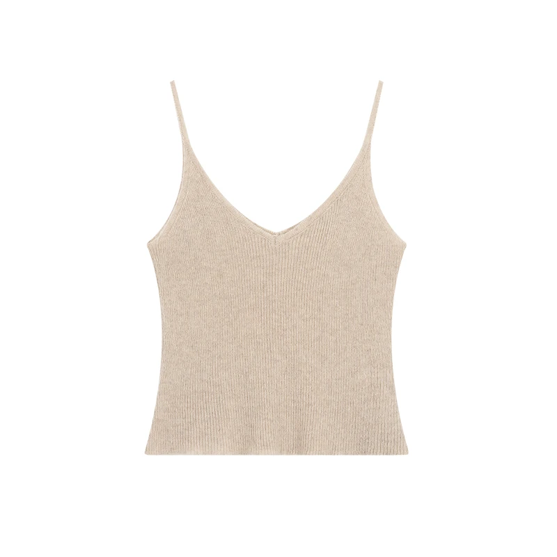 女士修身性感吊带保暖秋冬高弹蕾丝V领背心慵懒风