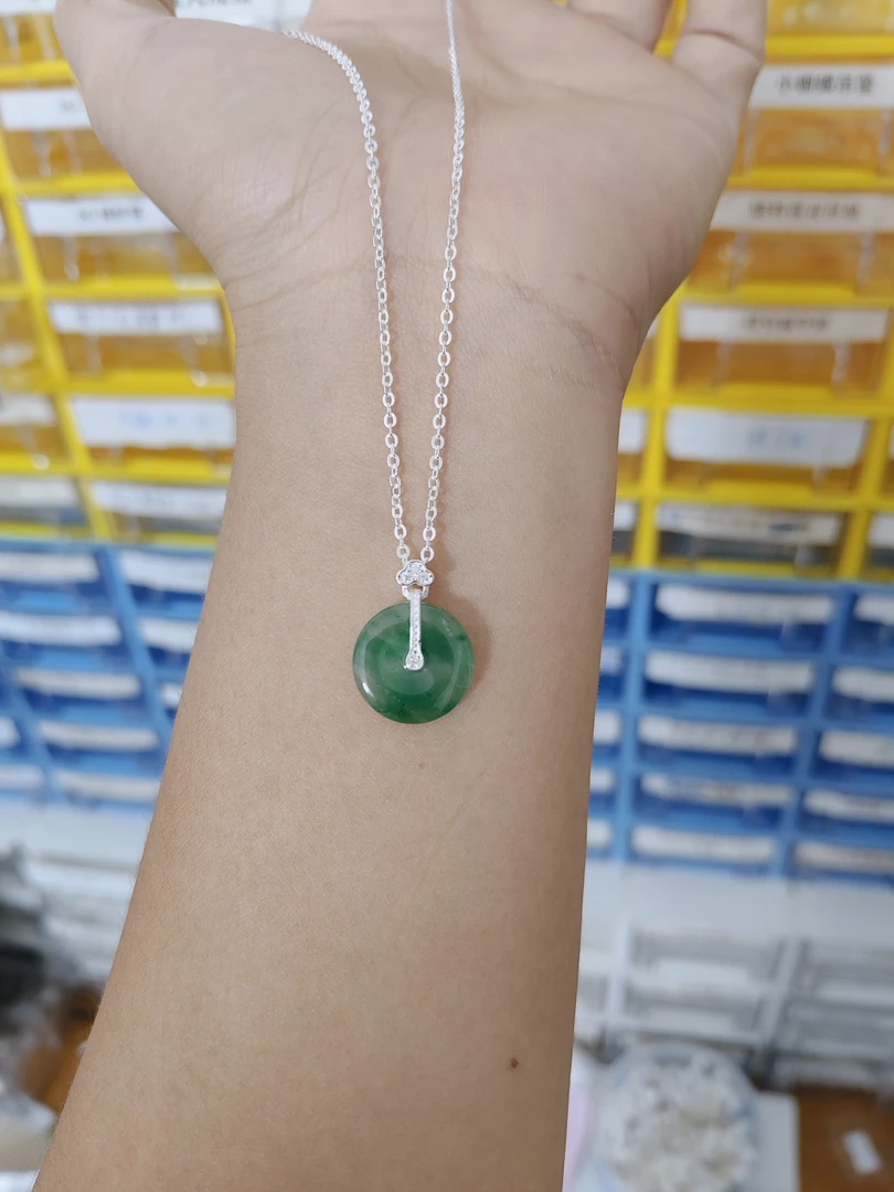 坠链均足银 足银平安扣项链百搭小众时尚轻奢时尚套链