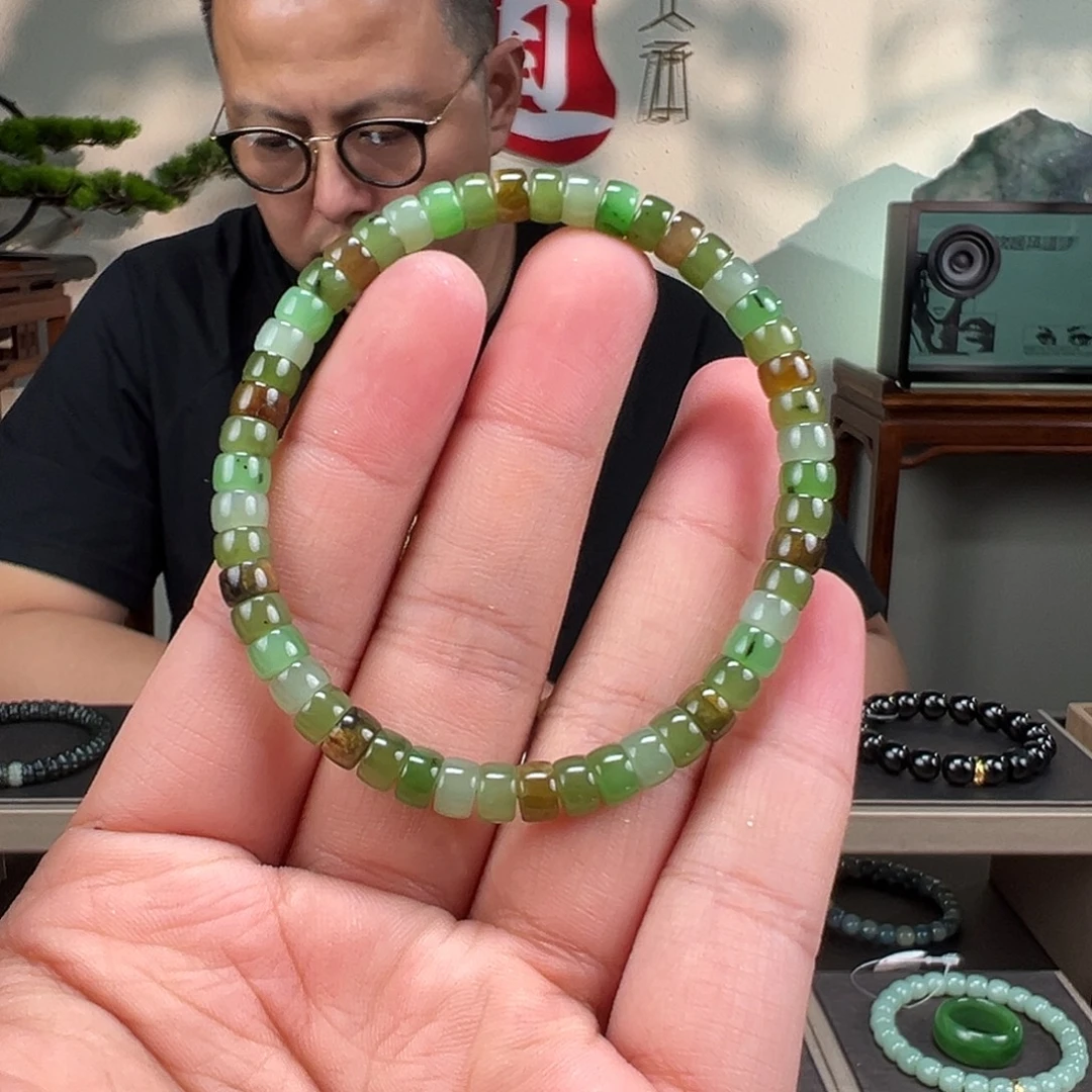 和田玉未镶嵌手链卡6mm