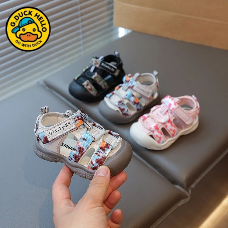 小黄鸭2025夏季新款婴幼儿学步鞋女宝宝凉鞋防滑男宝宝沙滩鞋透气