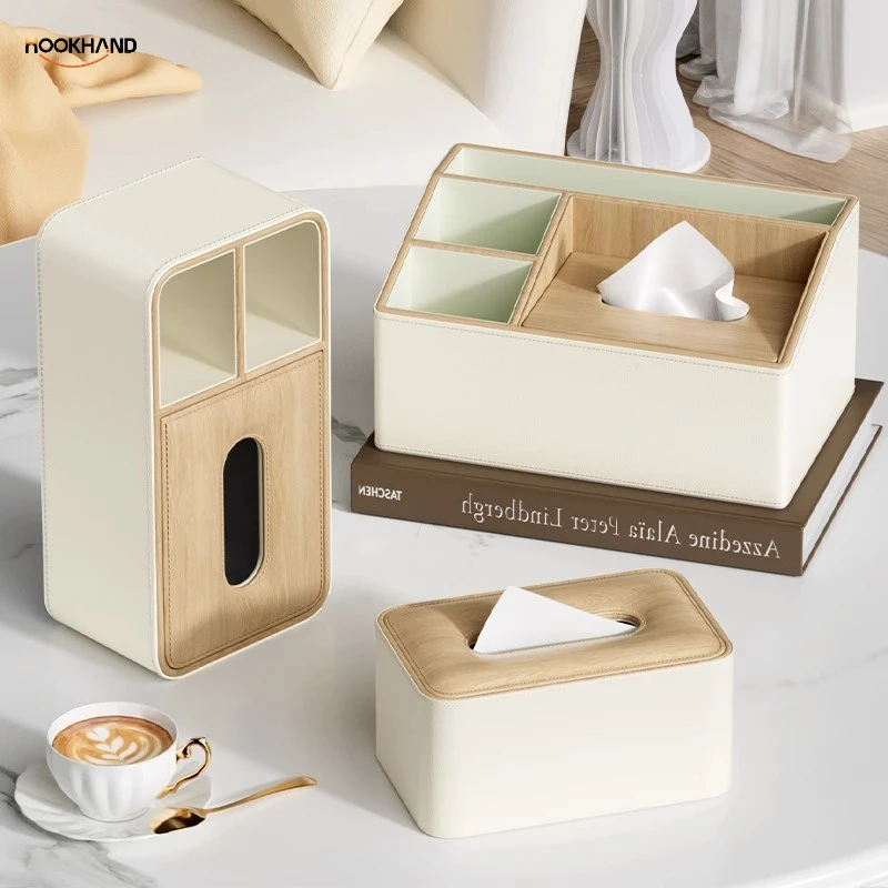 多功能纸巾盒奶油风高级家用创意遥控器收纳盒客厅茶几卧室抽纸盒