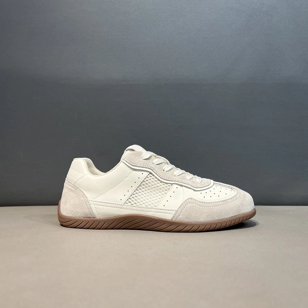 夏季网面透气德训鞋翻毛皮真皮时尚运动百搭软底舒适男潮流休闲鞋