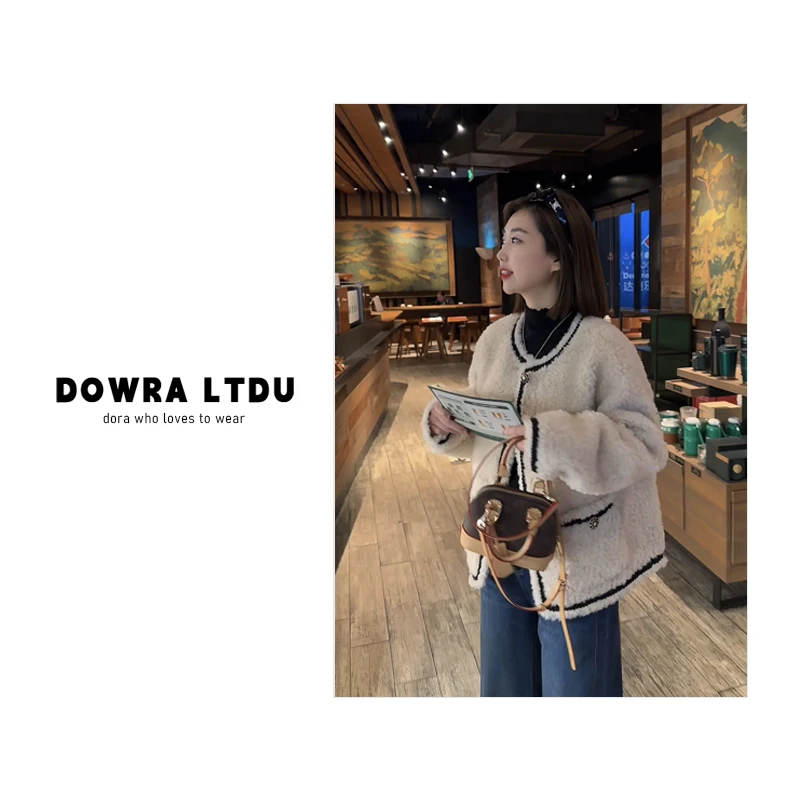 朵拉【遇见小香】100羊毛小香风外套2025年冬季款圆领纯色147-5263