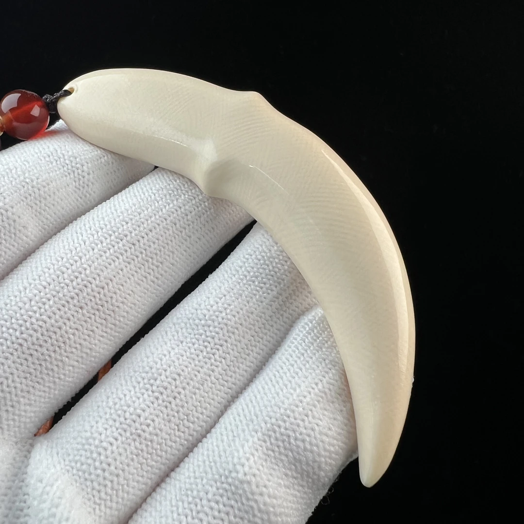 L1370天然猛犸牙雕刻 牙尖 76.4mm支持鉴定 假一罚四