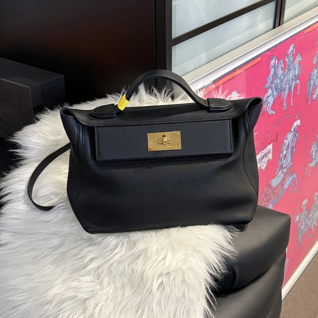 99新 Hermes/爱马仕 爱马仕2424/ 29 黑金 c刻