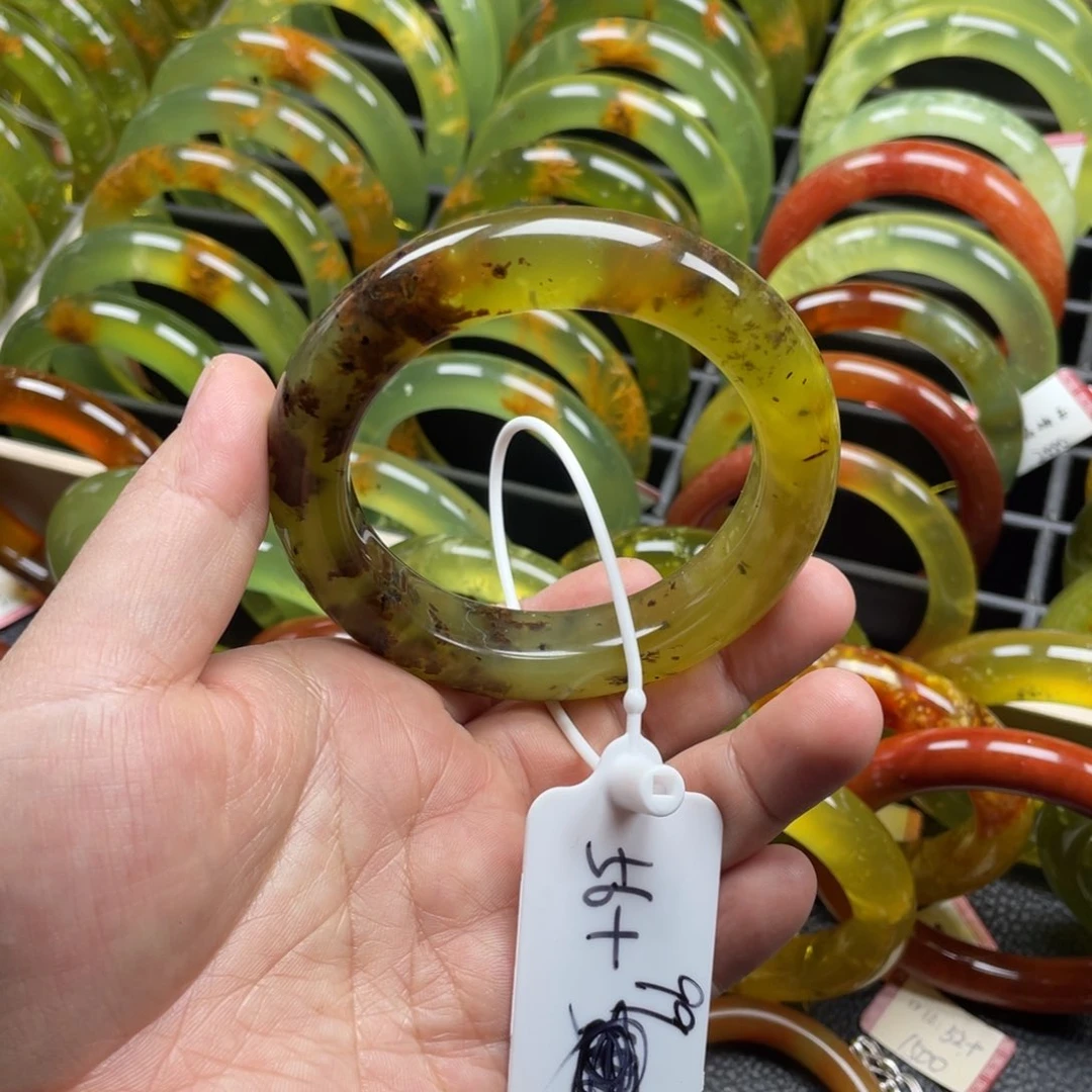 未镶嵌蛇纹石玉手镯有裂手镯特价不退不换
