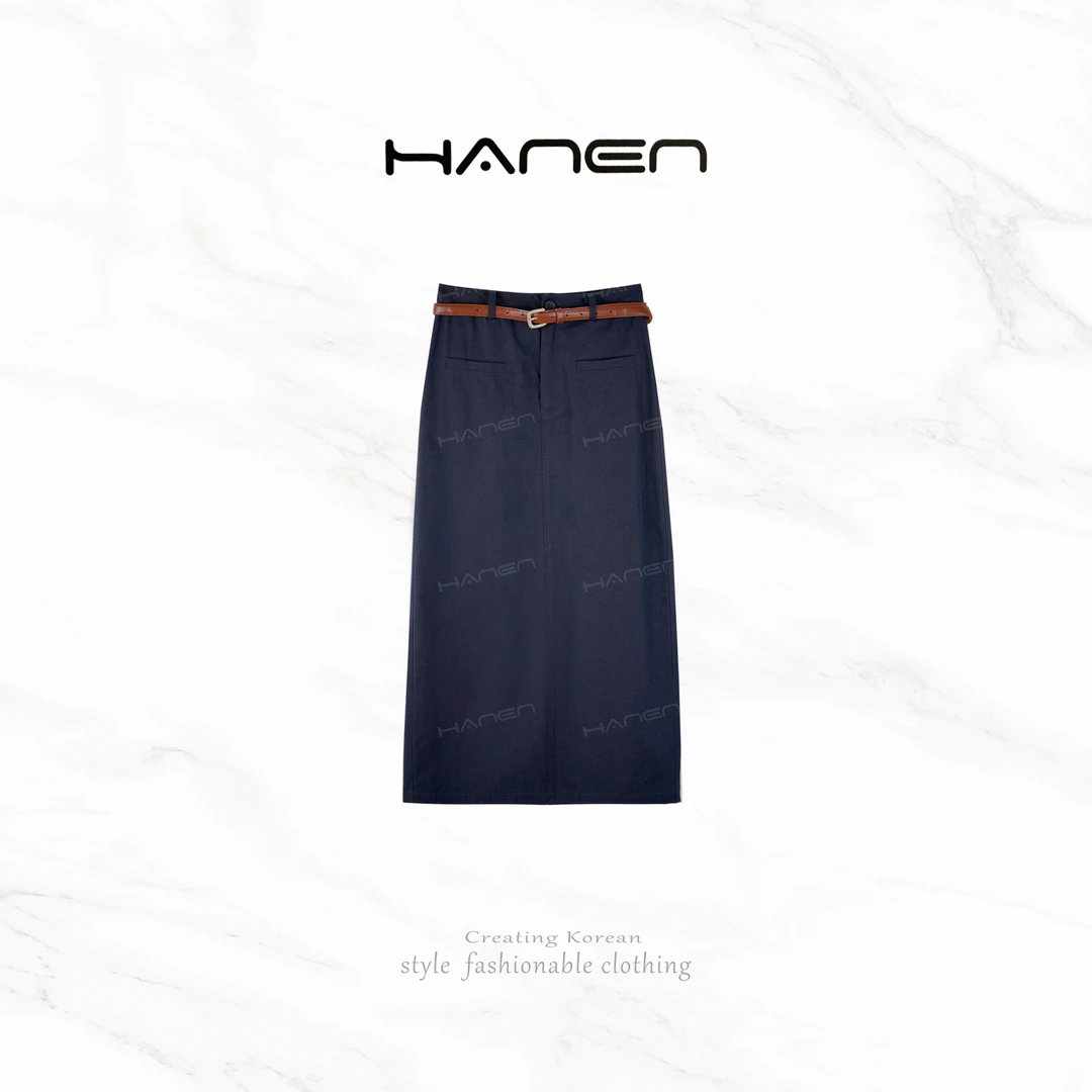 【QIANA】欧尼裙 夏季高腰显瘦后开叉半身裙qian109