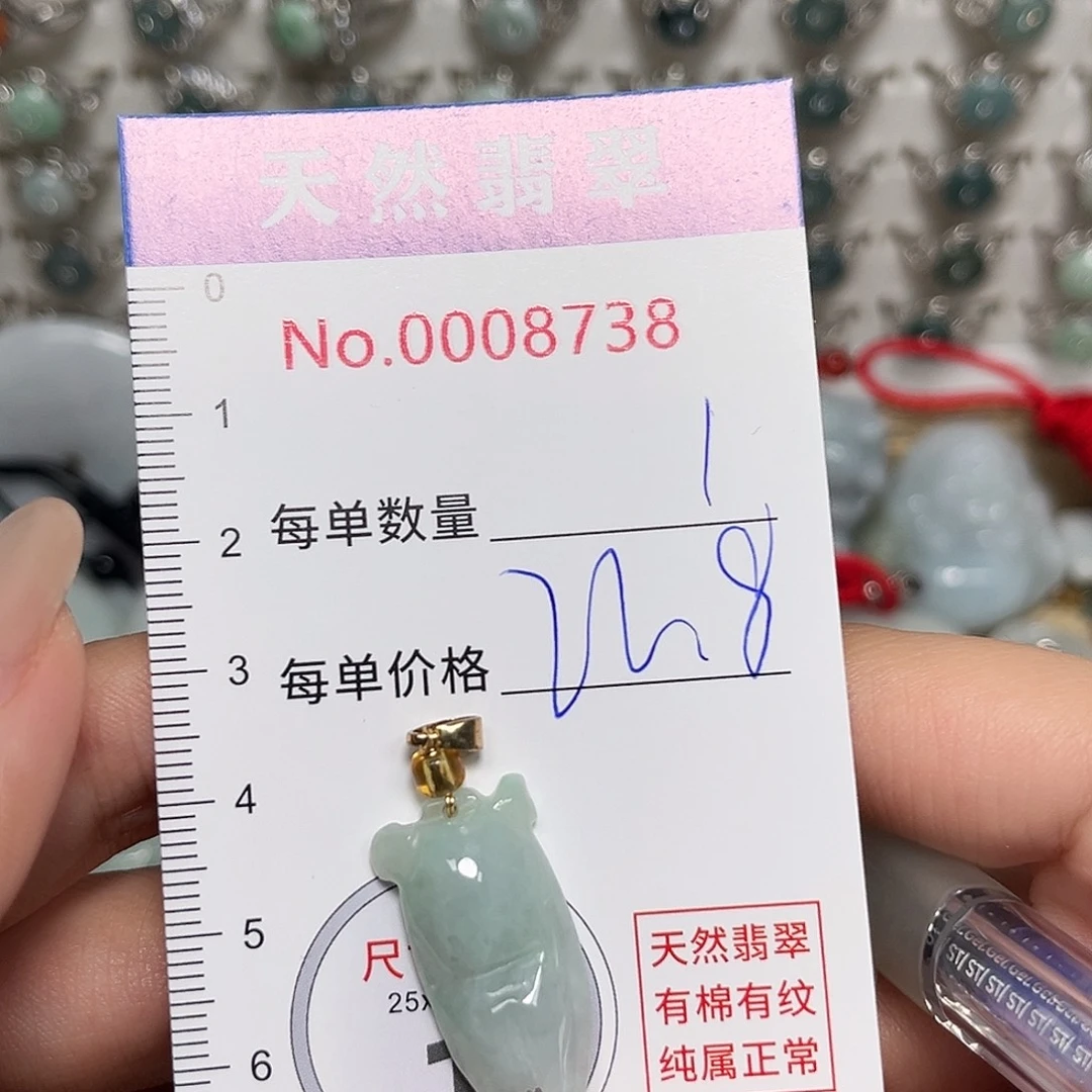 翡翠未镶嵌颈饰蝉