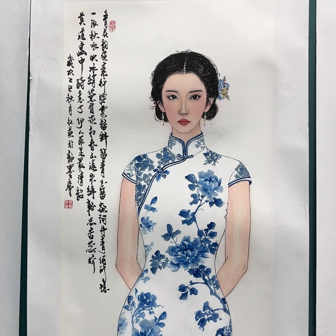 国画艺术家真人手绘