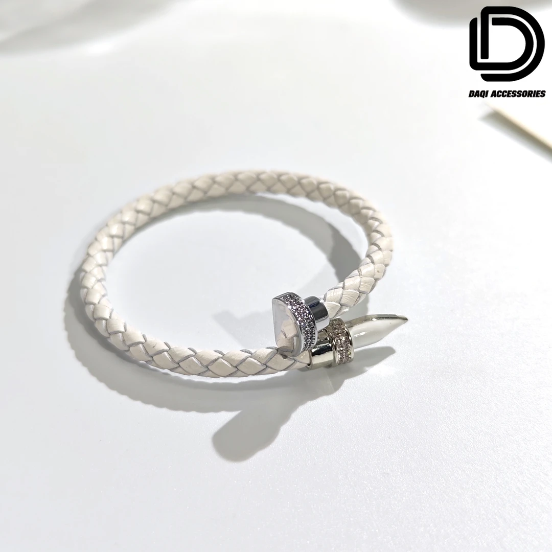 铜合金合成锆石手镯 05358大淇原创蛇年独特蛇形水滴编织绳手镯