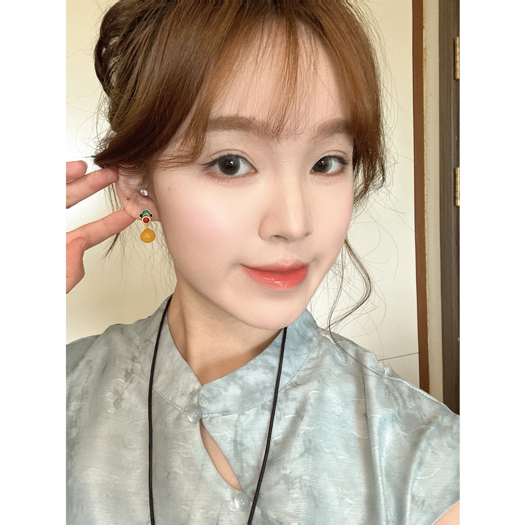 有凤来仪|新中式复古珐琅彩耳环小众设计气质国风耳饰