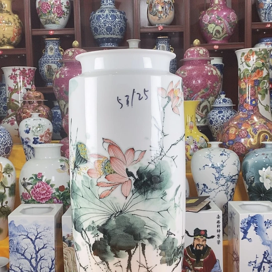 井***蛙摆件景德镇陶瓷冬瓜瓶