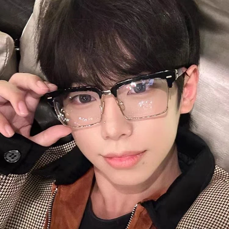 日系复古半框防蓝光眼镜男可配近视斯文眉线框架痞帅素颜神器框架