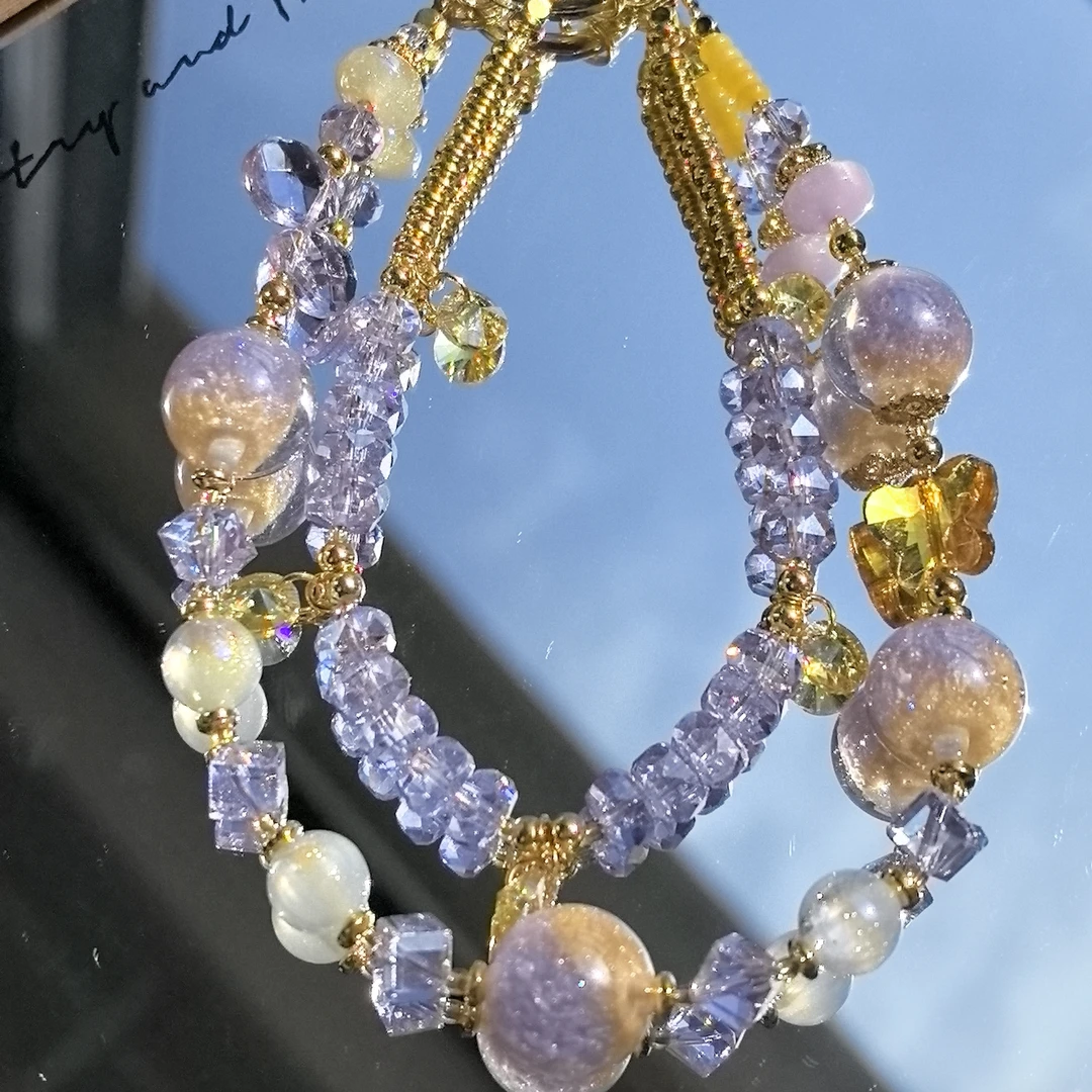 1432编码金紫创意手机链原创手工diy挂件挂链