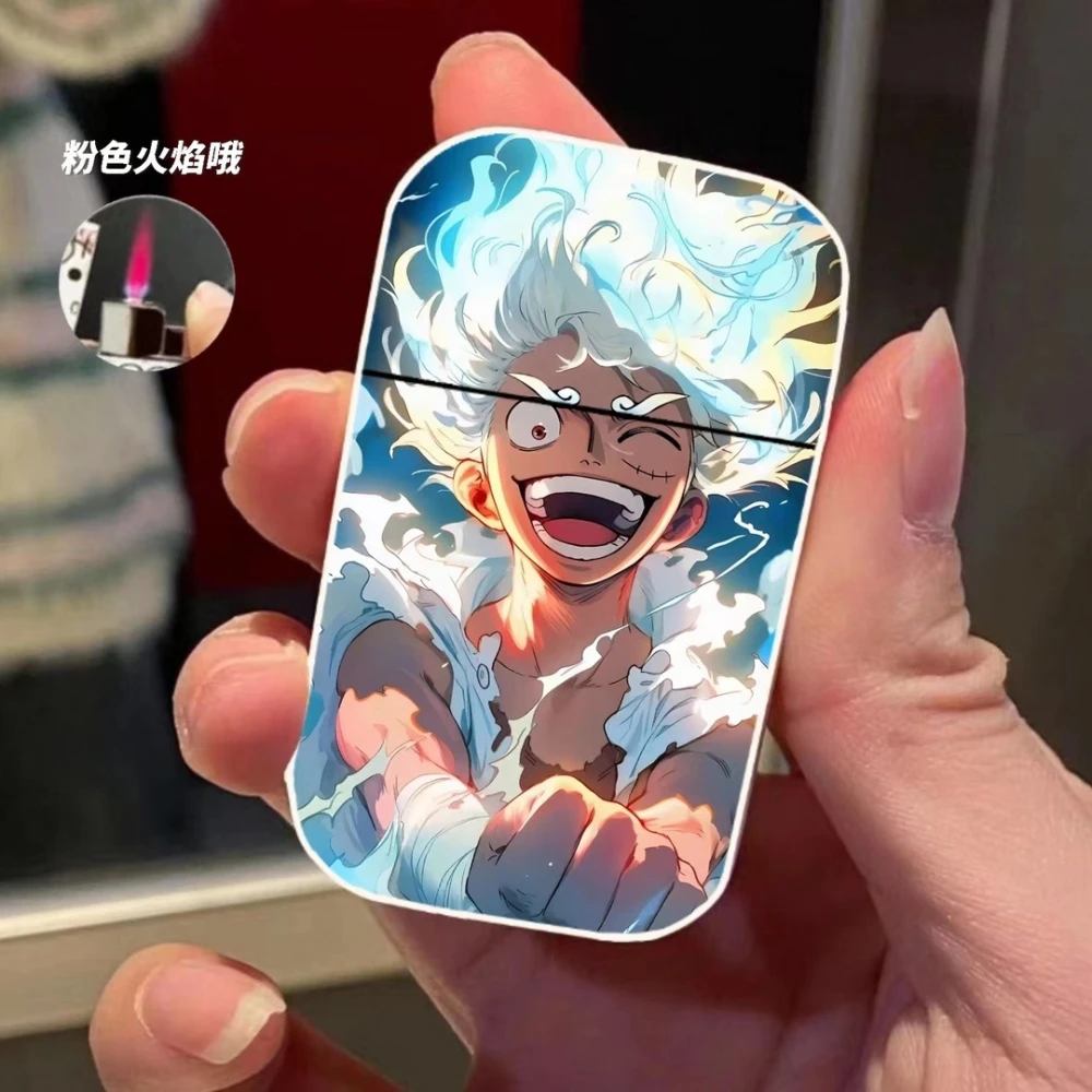 粉色火焰创意防风充气打火机金属动漫卡通海贼王送男友送闺蜜礼物