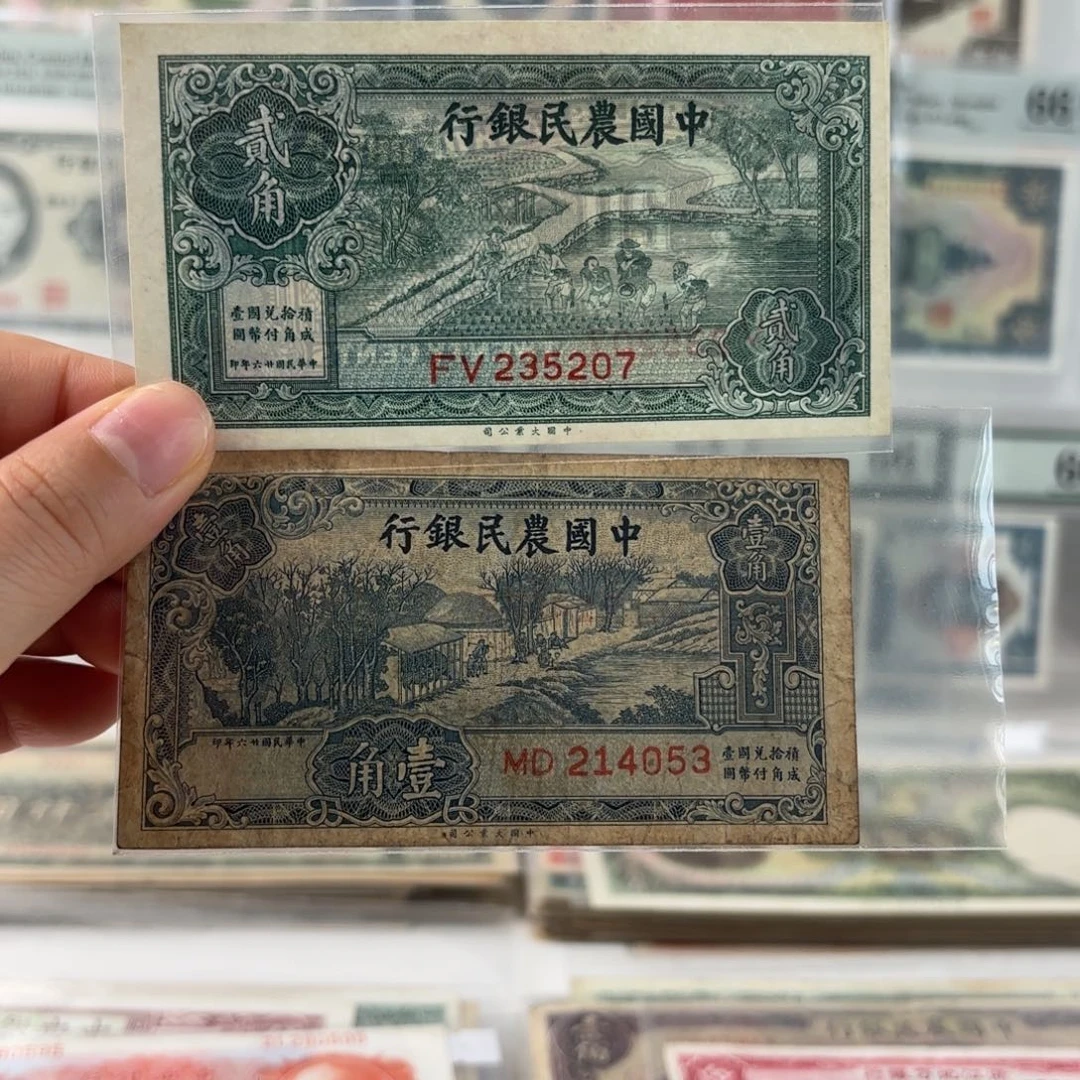 中国农民银行壹角214053乱龙号  贰角235207