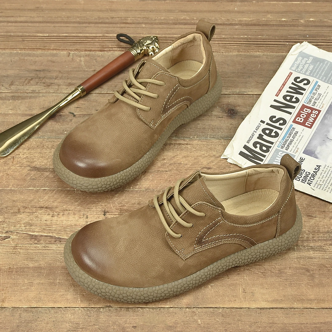 秋季新款头层牛皮休闲透气防滑复古皮鞋时尚百搭低帮男鞋-89152