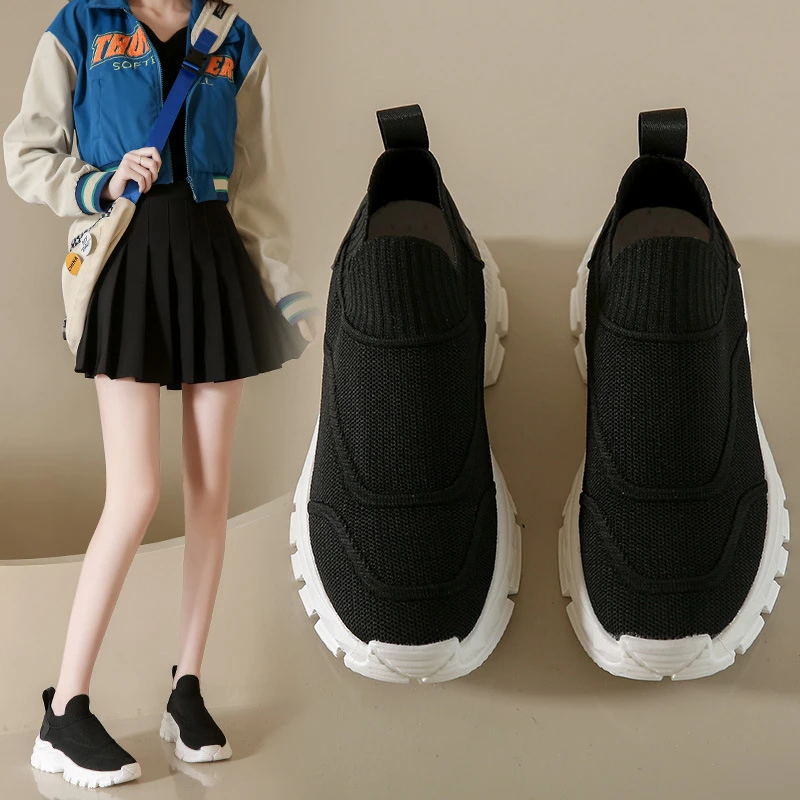 运动鞋女款2025春夏季时尚女鞋飞织休闲鞋子轻便软底跑步懒人鞋