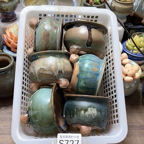 紫砂花盆727微瑕品口径7厘米左右的