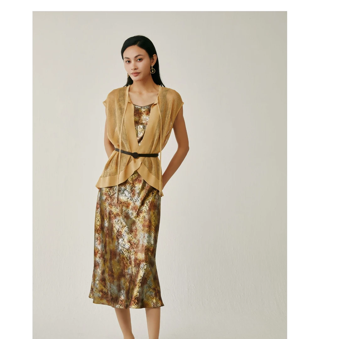 SAFICOO  鎏金 设计感老钱风 吊带裙