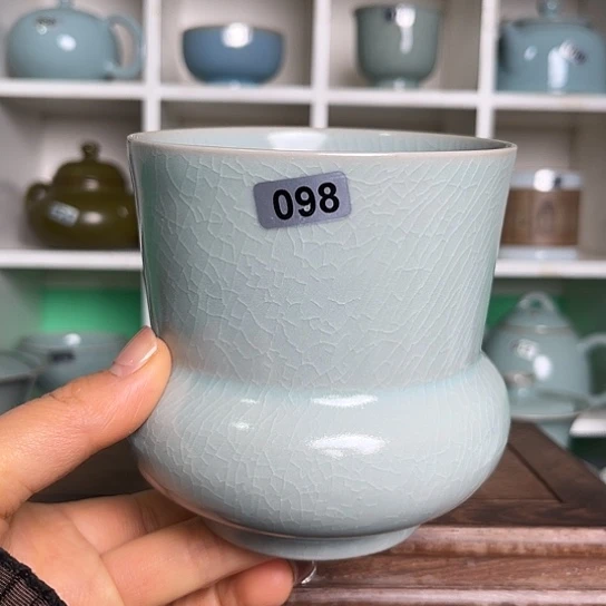 杯098仿古釉渣斗手工制作微微瑕