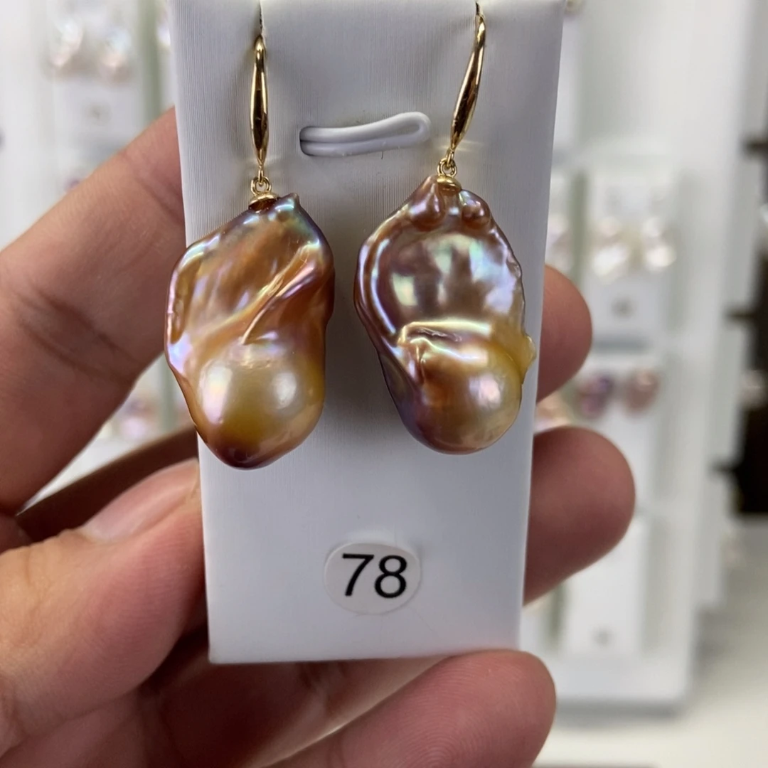 银S925镶嵌淡水珍珠耳饰