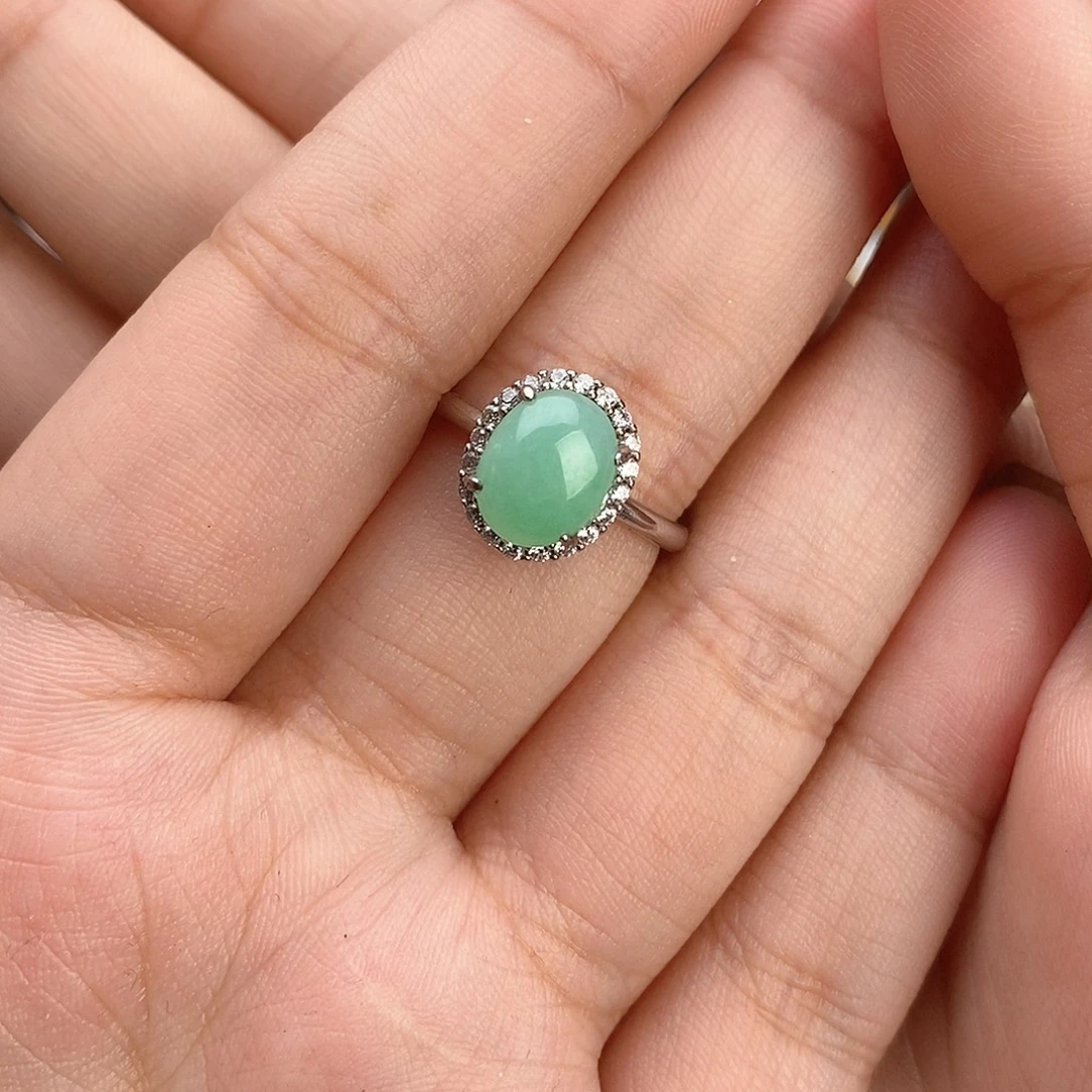 翡翠银S925镶嵌戒指